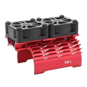 GLOGLOW RC Motor Heatsink Fans 36mm 540 550 Brushless Motor Dual Cooling Fan with Cover for 1/8 1/10 RC Car Red Glow RC Upgrade
