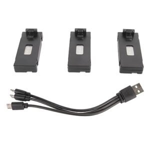 3PCS RC Drone Battery, 3.7V 2600mAh High Capacity Quadcopter Battery Rechargeable Li Ion Battery with 3 in 1 Cable for E88 for Brushless for S13 S1 APP8GPS