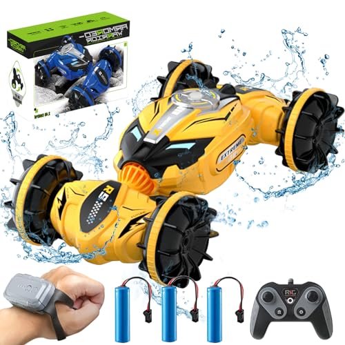 GoolRC Gesture Sensing RC Stunt Car 2.4GHz 4WD Hand Remote Control Transformable Off Road 360 Rotating Amphibious Toy for Kids