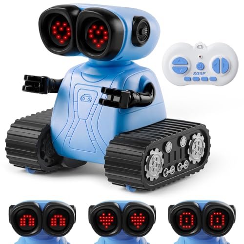 SGILE Sleeper Sofa RC Willey Remote Control Robot Toy with LED Emojis Eyes and Music for Kids Ages 3 4 5 6 7