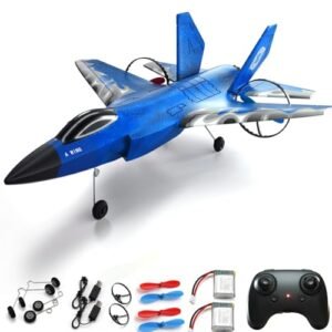 crohorizon RC Plane Toys for Kids,2 Channels Blue Foam Remote Control Airplane for Boys Girls Over 12 Years and up,F35 Gravity Gliders Airplane with 2 Batteries for Beginner