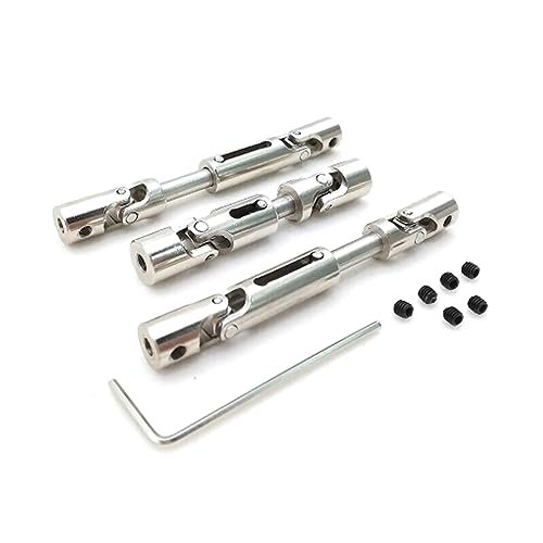ZEZEFUFU 3Pcs Stainless Steel Drive Shaft Kit for General Lee RC Car Jumps WPL B16 B36 1/16 Scale