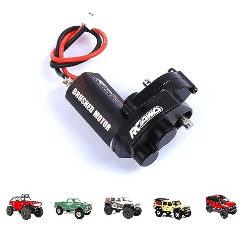 RCAWD Upgraded 55T Carbon Brush 050 Motor Aluminum Center Gear Case Transmission Assembled with Steel Gears Carbon Fiber RC Car Parts for Axial SCX24 Wrangler Bronco Gladiator C10 Deadbolt AX24 XC 1 4WS