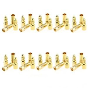 TAODAN 20pcs 3.5mm Male Female Gold Banana Plug Bullet Connector for RC Battery ESC Motor