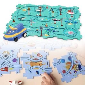 SpeedyBuild DIY RC Car Track Los Angeles Puzzle Play Set with Vehicles Educational Building Toys for Kids Ages 3+