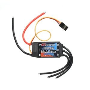 HUIOP Black Bidirectional ESC, Bidirectional 30A Brushless ESC for Car/Boat/Ship Pneumatic Underwater Propeller