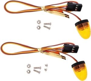 WONFAST 2PCS Ultra Bright LED Police Light Rotating Flash Strobe Lamp 5 Modes for RC Truck Body 1 10 Model Cars