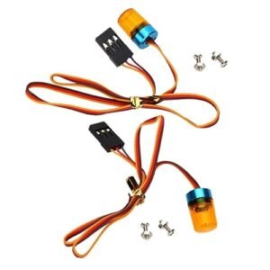 WONFAST 2PCS Ultra Bright LED Police Light Rotating Flash Alarming Strobe Lamp 5Modes for 1/14 RC Car Bodies Firefighting Ambulance Crawler Truck Lighting