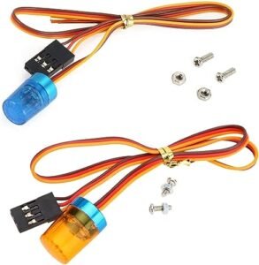 WONFAST 2PCS Ultra Bright LED Police Light Rotating Flash Strobe Lamp 5 Modes for RC 1 14 Truck Axial SCX10 HSP HPI CC01 D90
