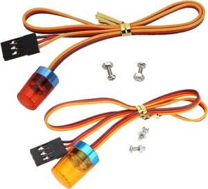 WONFAST 2PCS Ultra Bright LED Police Light Rotating Flash Alarming Strobe Lamp 5Modes for RC Bright Truck 1/8 1/10 1/14 Scale Models
