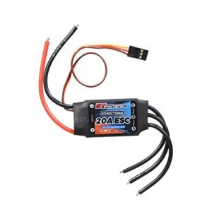HUIOP Black Bidirectional ESC, Bidirectional 20A Brushless ESC for Car/Boat/Ship Pneumatic Underwater Propeller