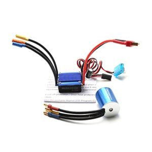 HUIOP 2435 3300KV Brushless Motor with 25A ESC Compatible with HSP 1/16 1/18 Scale RC Trucks and Cars