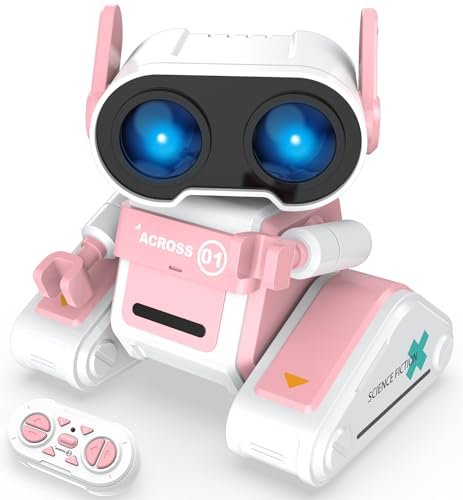 STEMTRON RC Robot Toys for Kids Rechargeable Remote Control Robot Toy with Auto Demo Dance Moves Music Shining LED Eyes Perfect Gift from RC Willey Furniture Draper