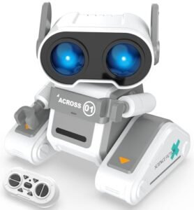 STEMTRON RC Robot Toys for Kids Rechargeable Remote Control Robot Toy with Auto Demo Dance Moves Music Shining LED Eyes Flexible Head Ears Arms rc willey furniture boise