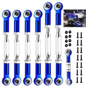 XZSNLYZ 2025 Upgrade 78 108mm Stainless Steel Turnbuckles Camber Link for 1 10 RC Sprint Car Traxxas Slash 4X4 2WD Rustler 4X4 VXL Stampede 4X4 VXL Hoss 4X4 Blue
