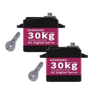 GOTECK 2Pcs 30KG Digital Servo Large Torque 6V Full Metal Gear IP66 Waterproof Steering Servo for 1/10 Scale RC General Lee Body