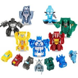 EDPOFUL Fastest RC Turbine Model Jet in Action 7 Pcs Mini Car Robot Toys 3 Inch 2 in 1 Model Action Figures