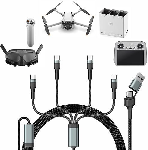 DJI Mini 4K 3 Pro 2 SE Air 3 Air 2S Drone Charger 4 in 2 3A Fast Charging Cable USB C for Really Fast RC Trucks