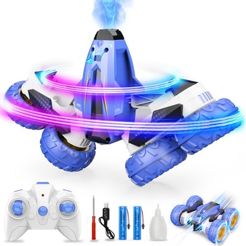AEROQUEST Double Sided Driving Remote Control Car 360 Rotating 4WD Off Road Hobby RC Stunt Cars with Headlights Music 2.4Ghz Rechargeable Toy Car for Boys Kids Age 3 7 8 12 Birthday Xmas Gift Find hobby rc cars stores near me