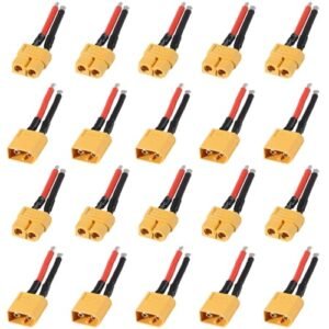 JUZITAO 10 Pairs XT60 Plug Connector with 14AWG Silicon Wire for RC Lipo Battery Essential for Building RC Gas Boat