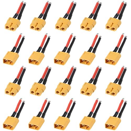 JUZITAO 10 Pairs XT60 Plug Connector with 14AWG Silicon Wire for RC Lipo Battery Essential for Building RC Gas Boat