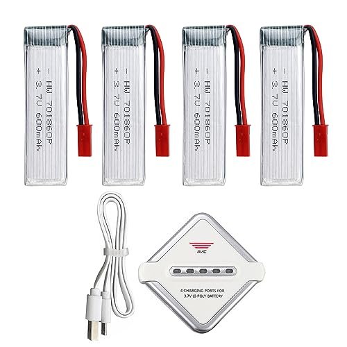 3.7V 600mAh Lithium Battery and 4 in 1 Charger for UDI U817 U818A WLtoys V959 V222 V929 Syma S032 RC Drones