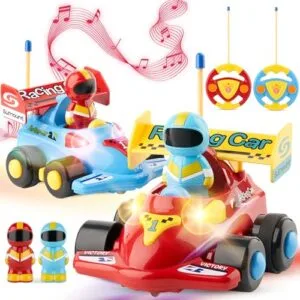 OMBU 2pk Remote Control Car for Kids with Durable RC Car Wheels and Tires Toddler Toys for 3 4 Year Old Boys