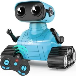 Playsheek Wall E RC Robot Toy Rechargeable Emo Robot with Auto Demo for Kids Age 3 Plus Blue