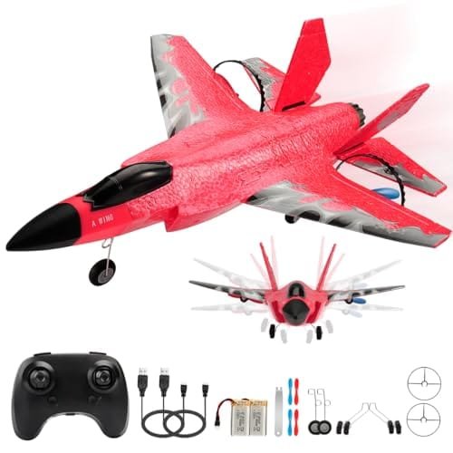 F 35 RC Plane 2.4GHZ Ready to Fly Remote Control Airplane with RC Hobby Batteries and 6 Axis Gyro Stabilizer for Beginners Kids Adults