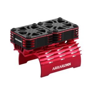 Twin Metal RC Cooling Fans 30mm 28000 RPM with Motor Heatsink for 1/8 Scale RC Cars Nitro 540 3650 550 3670 Motor 36mm Diameter Brushless Motor Red