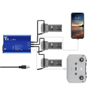 Anbee Air 3s Drone Multi Battery Charger Station 5 in 1 Parallel Charging Quick Charger Compatible with DJI Air 3 3S RC Quadcopter Perfect for Diet RC Cola Enthusiasts