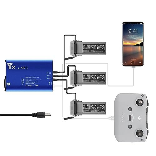 Anbee Air 3s Drone Multi Battery Charger Station 5 in 1 Parallel Charging Quick Charger Compatible with DJI Air 3 3S RC Quadcopter Perfect for Diet RC Cola Enthusiasts