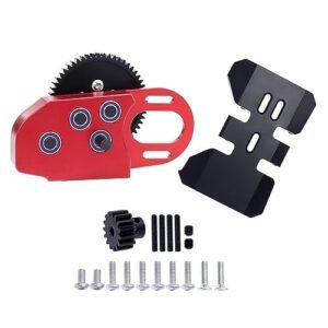 FACCNOY CNC RC Plane 2Low Gearbox Middle Transmission with Overdrive Gear for LCG 1/10 RC Crawler Axial SCX10 II III 90046 Capra TRX4 Upgrade Part Red