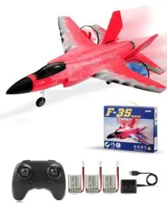 ANTSIR RC Airplane F 35 Lightning II Jet Plane 2.4Ghz Smart Gyro Easy to Fly RC Jet for Beginners Red