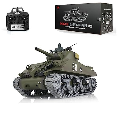 TOUCAN RC HOBBY Henglong 1 16 Customized 7 0 M4A3 Sherman Hobby Engine RC Tank with 360 Degree Turret and Metal Tracks