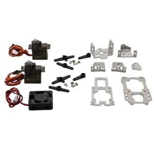 FPV Drone RC Plane CG Stand Dual Axle Gimbal Bracket with Cooling Fan and 9G Servo Pan Tilt Mount for Aerial Photography