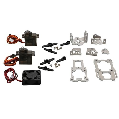 FPV Drone RC Plane CG Stand Dual Axle Gimbal Bracket with Cooling Fan and 9G Servo Pan Tilt Mount for Aerial Photography