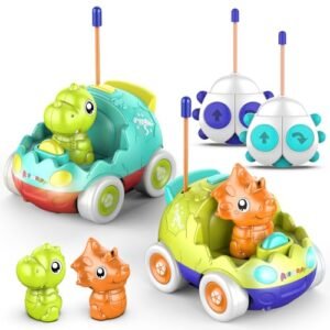 AEROQUEST RC Drift Cars with Lights Remote Control Toy Cars for Kids Ages 2 3 4 5 Years Old Dinosaur Themed 2 Pack