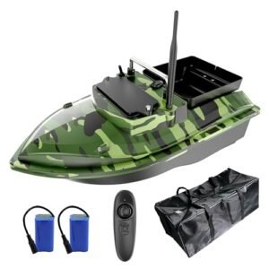 HEVMEVENI Best RC Fishing Boat with 4.4 LBS Bait Load Dual Battery Power Supply and High Speed Motors for Carp Fishing