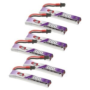 GAONENG 6pcs GNB LiPo Battery 1S 380mAh 3.8V 60C 120C A30 Connector for BNF Meaning RC Plane and FPV Drones