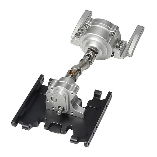 AMK 1/10 Scale RC Beadlock Wheels Aluminum Alloy Gearbox Transmission Set for Axial SCX10 II LCG Chassis