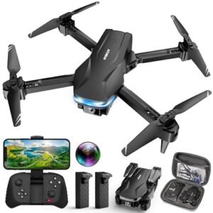 Velcase VGO RC Quadcopter with HD Camera 1080P FPV Foldable Drone for Beginners Voice Gesture Control One Key Take Off Landing Optical Flow Positioning