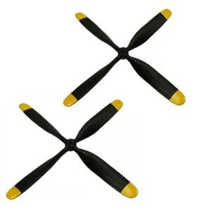 JIAFANRC 18650 RC Plane Propeller Four Blade 2pcs P7680109 for VOLANTEX RC 768 1 Mustang P51D 750mm Warbird Parts