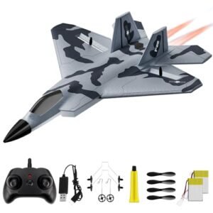 AIGIMU F 22 Snap and Fly RC Plane 2 Channel Remote Control Airplane for Beginners Kids Adults