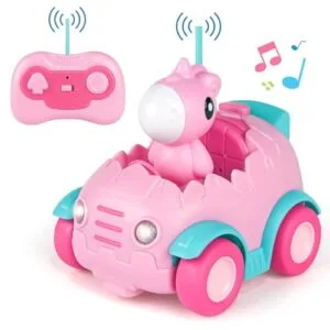Nueplay Electric RC Toy Car for Toddlers Join the Biggest RC Car Race with Light Music and Horse Figure Truck Pink