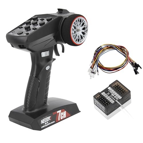 NEEBRC 7 Channels RC Transmitter with Receiver Built in Light Control System for RC Truck Light System 2.4GHz Radio Remote Controller
