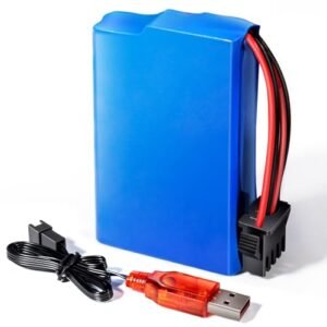 Veeniix V991 Transforming Remote Control Car Battery Replacement, Original and Rechargeable, 7.4V 600mAh Lithium-Ion Battery with USB Cable