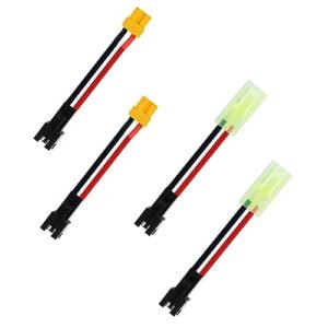 RC Power Adapters SM2P to XT30 and SM2P to Mini Tamiya Convert Gas RC Car to Electric with 16AWG 5cm Silicone Wire