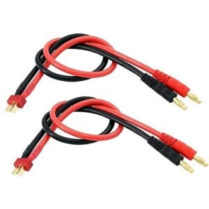 Wmzjnljy 2pcs Deans T Plug to 4mm Banana Plugs Connector with 14AWG 30cm Battery Charger Cables