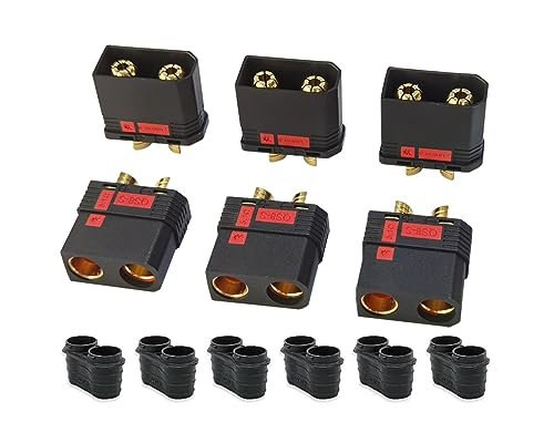 BABUVYA Qs8 Connector Male and Female High Current Antispark Connector for Exceed RC Battery Charger Remote Control Toys Drone and More 3 Pairs